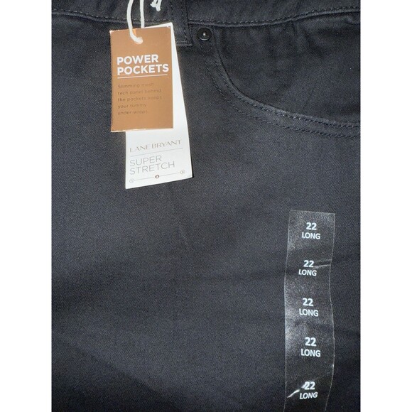 Lane Bryant Super Stretch Skinny Jeans Black Power Pockets Plus 22L Long NWT - Picture 4 of 7